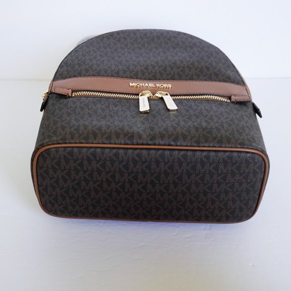 Michael Kors Kenly M Backpack PVC Leather MK Brown - Picture 6 of 11